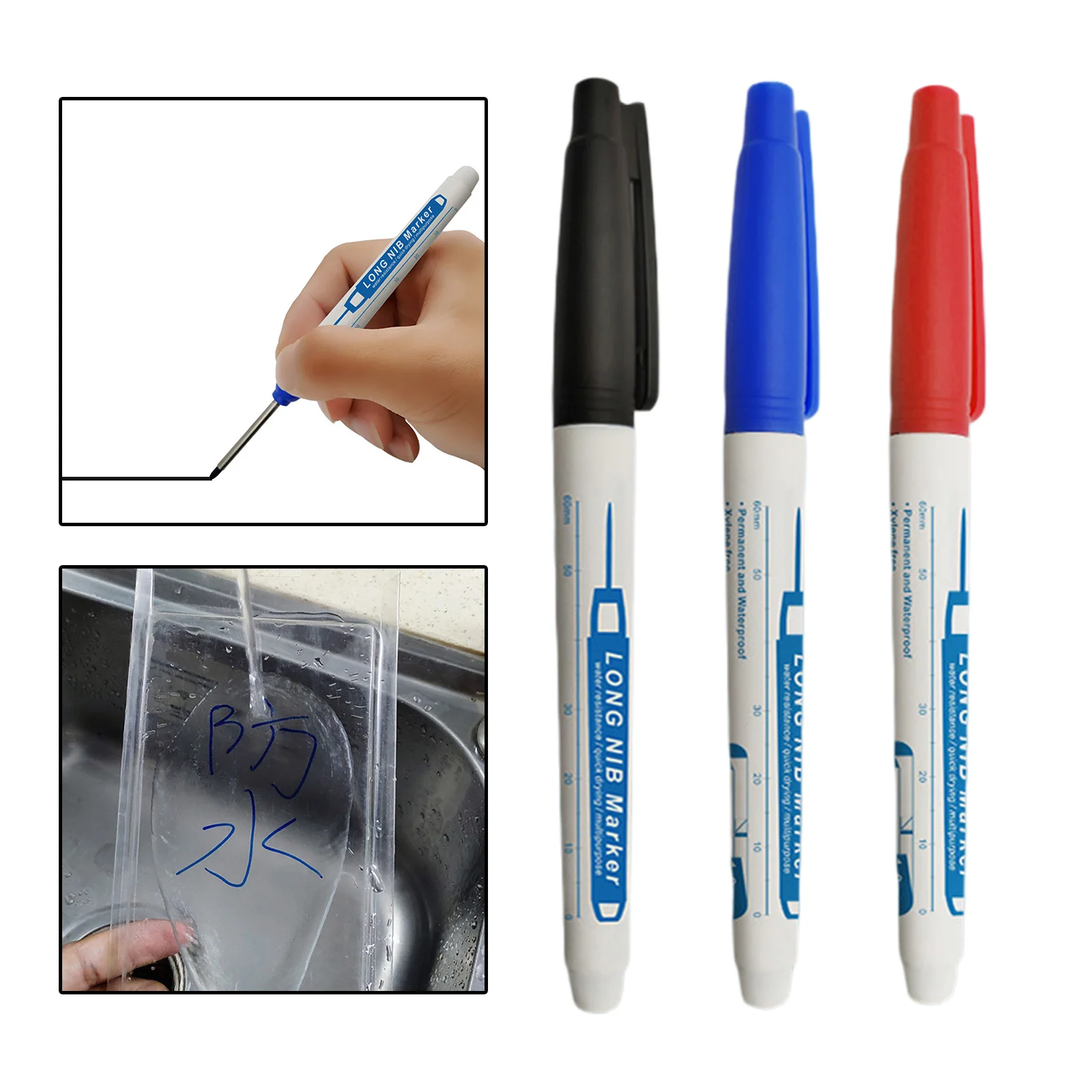 

3 шт., Водонепроницаемые Яркие маркеры с длинным наконечником