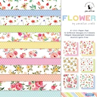 panalisacraft 24 sheets 6x6 flower paper scrapbooking patterned paper pack handmade craft paper craft background pad card