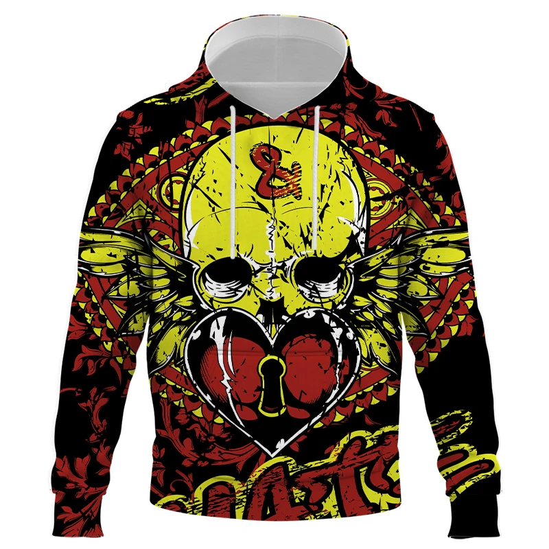 Мужской свитер с 3D-принтом черепа в стиле хип-хоп Осенний оригинальный мужской