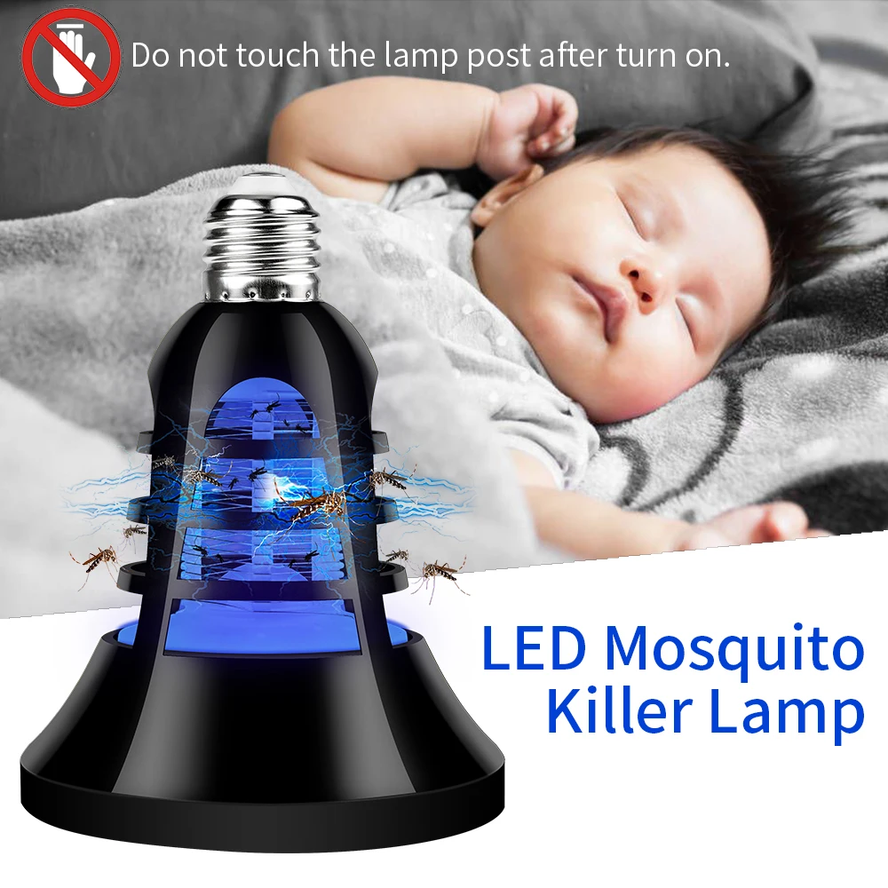 

E27 LED Mosquito Killer Lamp USB Indoor 220V Electric Insect Killer Light 110V Anti Mosquito Trap Lamp Outdoor 5V Two Modes 2in1
