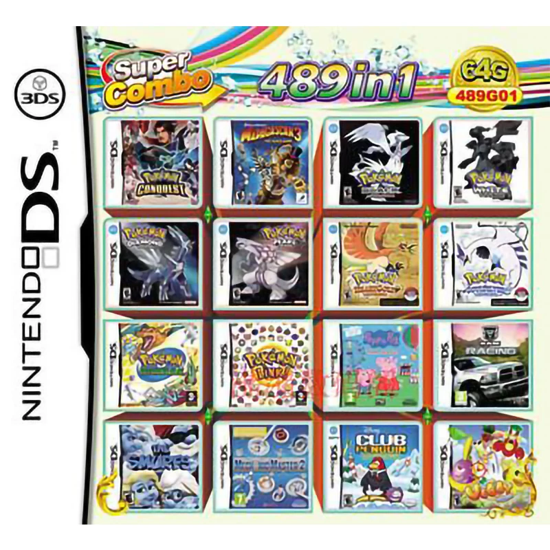 Картридж для игры в карты Pokemon DS 2DS 3DS NDSL NDSi LL/XL 489 1|Коллекционные игральные карты| |