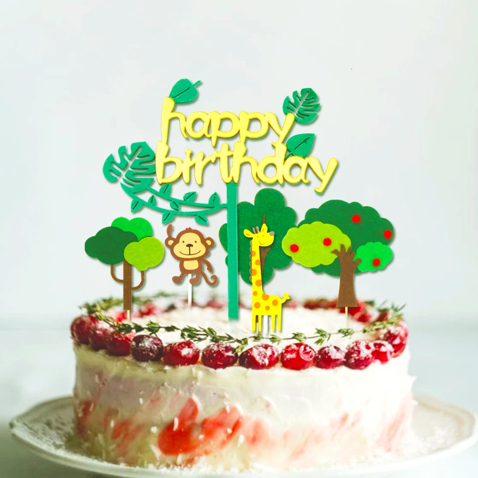 1 комплект топпер для торта с изображением животных и кактусов | Дом сад