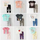 Женские комплекты одежды для маленьких девочек, брендовая качественная летняя футболка и леггинсы для девочек из 100% хлопка, брюки, комплект детской одежды из 2 предметов, наряд 2022