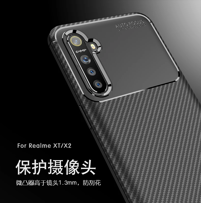 Realme XT X2 сверхпрочный Мягкий защитный чехол из углеродного волокна для OPPO A1K Realme 3 5 Q Pro A7 A5S Reno 2 Z Ace A9 A5