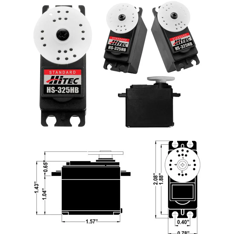 Hitec HS-325HB пластиковая Шестерня стандартный сервопривод 43 г/3 7 кг/ .15 сек для Rc Хобби