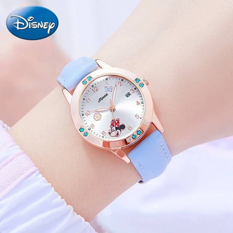 Minnie Girl Calendar Crystal Jewelry Soft Strap Watch Women Gift Quartz Cute Watches Child Kids Clock Kol Saati Relogio Feminino