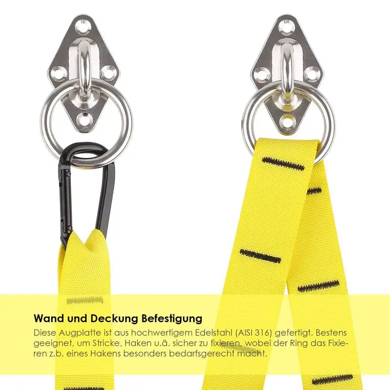 

80Mmx50Mm Mounting Hook For Wall Or Ceiling With Round Ring Stainless Steel - Bracket / Attachment For Sling Trainer, Hammock, A