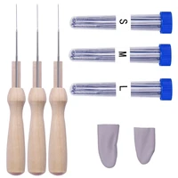 nonvor 60pcs felting needles kits wool felting diy supplies with bottles and wooden finger protector tools handmade craft doll