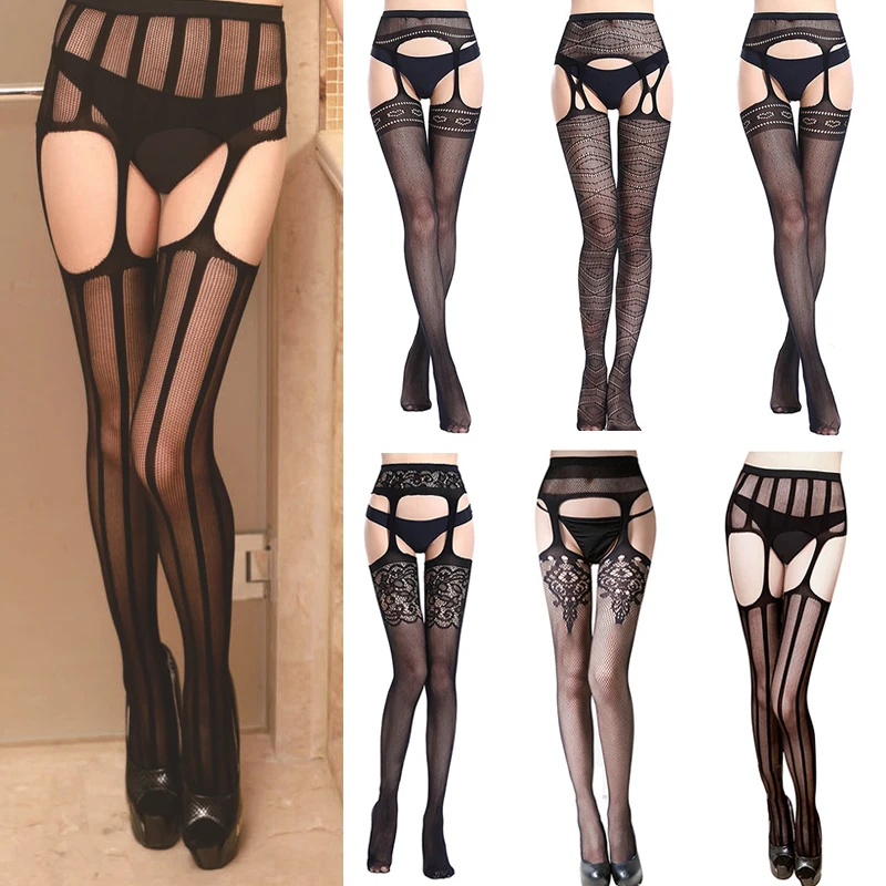 

Sexy Lingerie Stockings Black Fishnet Jacquard Stocking Pantyhose Tights Adult Women Thigh Sheer Tights Embroidery Pantyhose