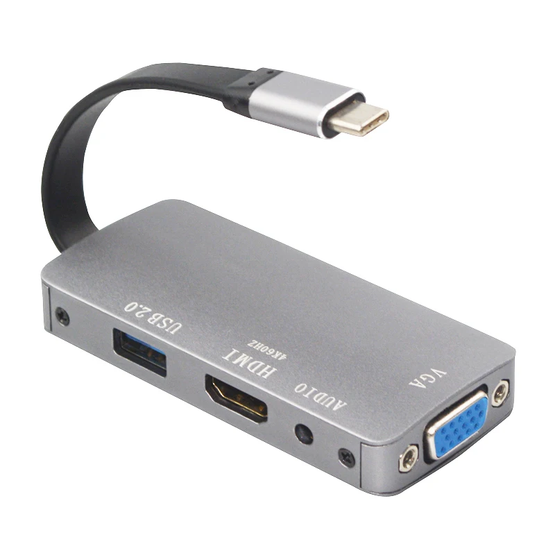Usb Type C к Hdmi Vga Usb2.0 аудио адаптер 3 5 мм разъем многопортовый концентратор для Macbook