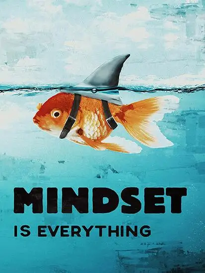 Mindset Is All Акула Рыба Pictur художественная пленка печать Шелковый постер домашний