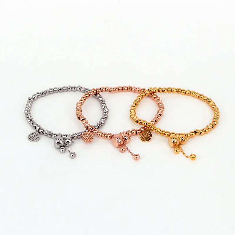 Счастливостям золото/серебро Цвет шар из бисера браслеты нержавеющей стали и для