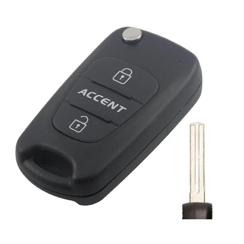Accent TOY40 Jingyuqin откидной Складной Дистанционный Автомобильный ключ оболочки для Kia K2 K3 K5 Picanto Ceed Cerato Sportage Rio 3 Soul hyundai IX20 3 BTNS KeyCase - Цвет: Accent TOY40