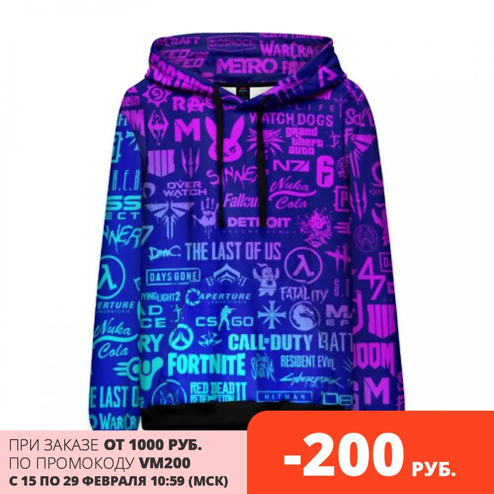 Мужская толстовка 3D ЛОГОТИПЫ ИГР | одежда