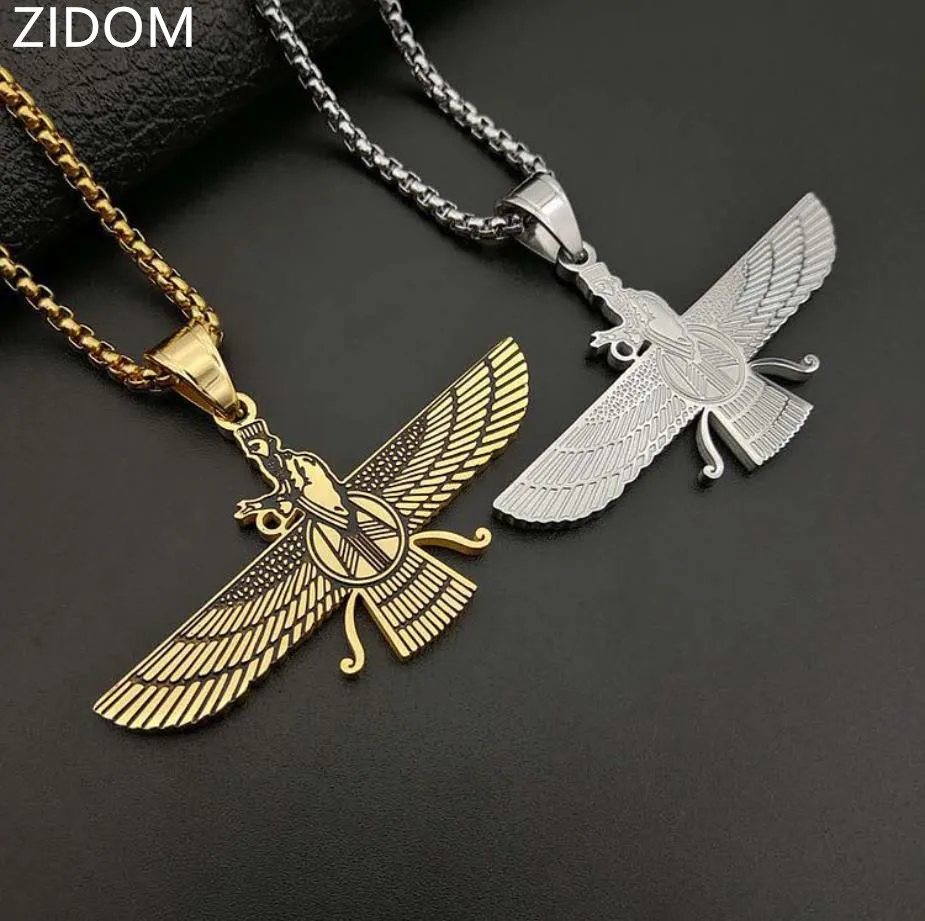 Ожерелье мужское из нержавеющей стали с подвеской в стиле хип хоп Иран фаравагар