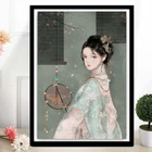 Zozack Вышивка крестиком, 11CT DIY напечатанные Мультяшные старинные красавицы наборы для вышивки крестиком набор для домашнего декора стен