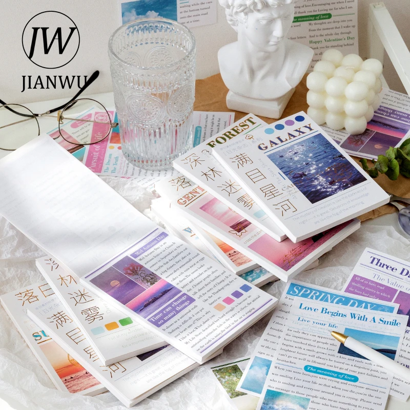 JIANWU 60 шт. Ins стильный эстетический блокнот для заметок креативный кавайный