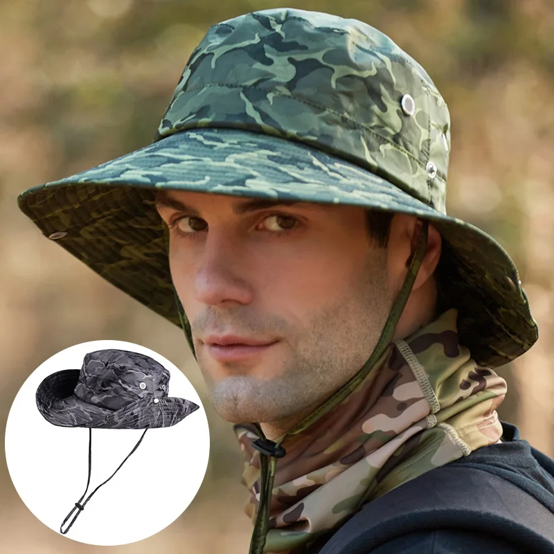 

Summer Outdoor Sun Hat Sports Fishing Mountaineering Camping Waterproof Mosquito-proof Folding Hat Double-sided Fisherman Hat