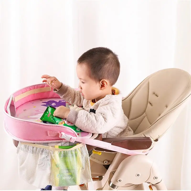 Мультяшный детский поднос для сидения в автомобиле, Детская портативная многофункциональная Съемная тарелка, держатель для еды, столик для... от AliExpress WW