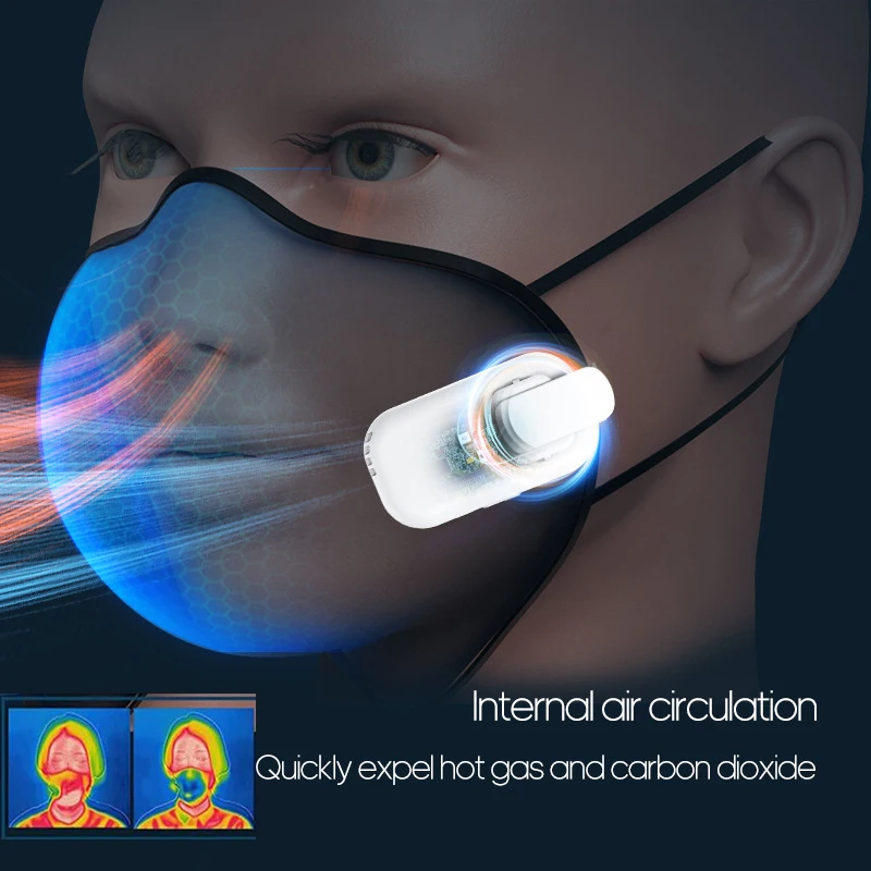 

Маска на клипсе, веер с охлаждением, перезаряжаемый через USB портативный электрический вентилятор, бесшумный воздушный охладитель, белый, ч...