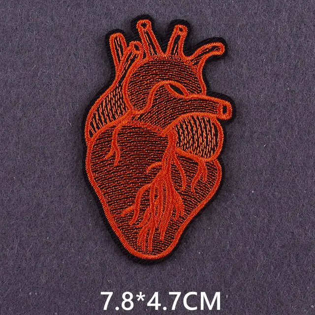 Anatomy Heart Iron on Patch, 3.5 Inch Heart,patch Heart,embroidery  Patch,sew on Patch, Funky Patch,cool Patches,hippy X-ray 