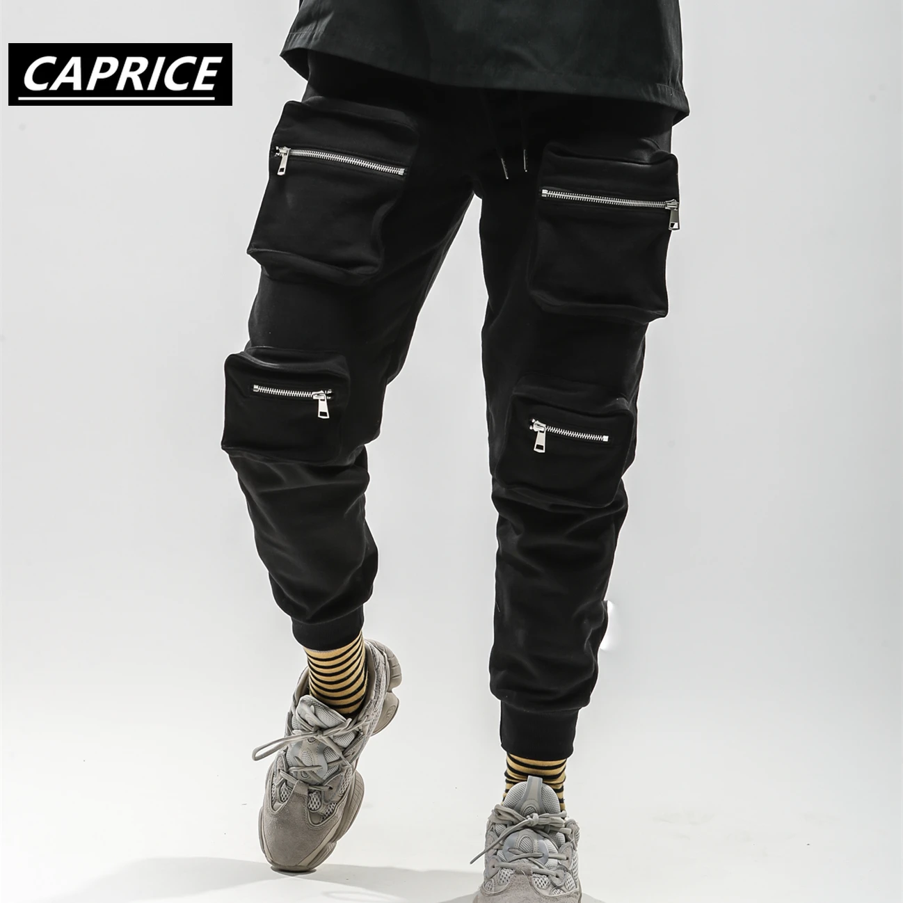 Брюки-султанки мужские с передним карманом рваные спортивные штаны-карго в стиле