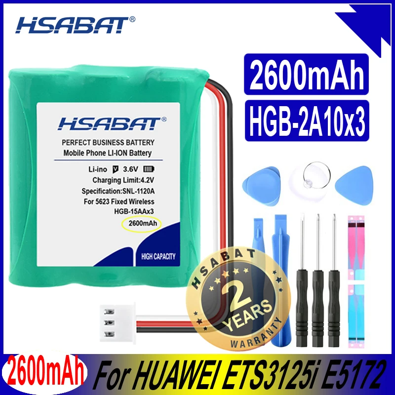 HSABAT HGB-2A10x3 2600mAh аккумулятор для HUAWEI 5623 Fixed Wireless Phone ETS3125i E5172 ETS5623 2222 + 515H HGB-15AAx3 |