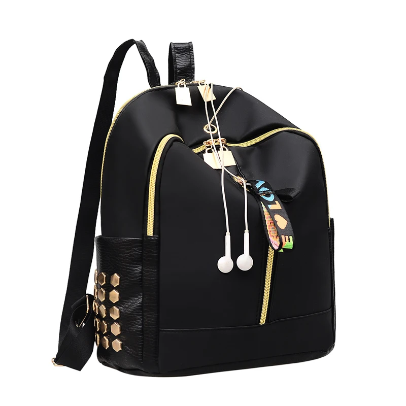 Повседневный женский рюкзак местного склада черные водонепроницаемые