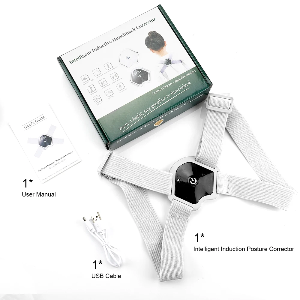 Умный Корректор осанки интеллектуальный датчик вибронапоминание таймер счетчик