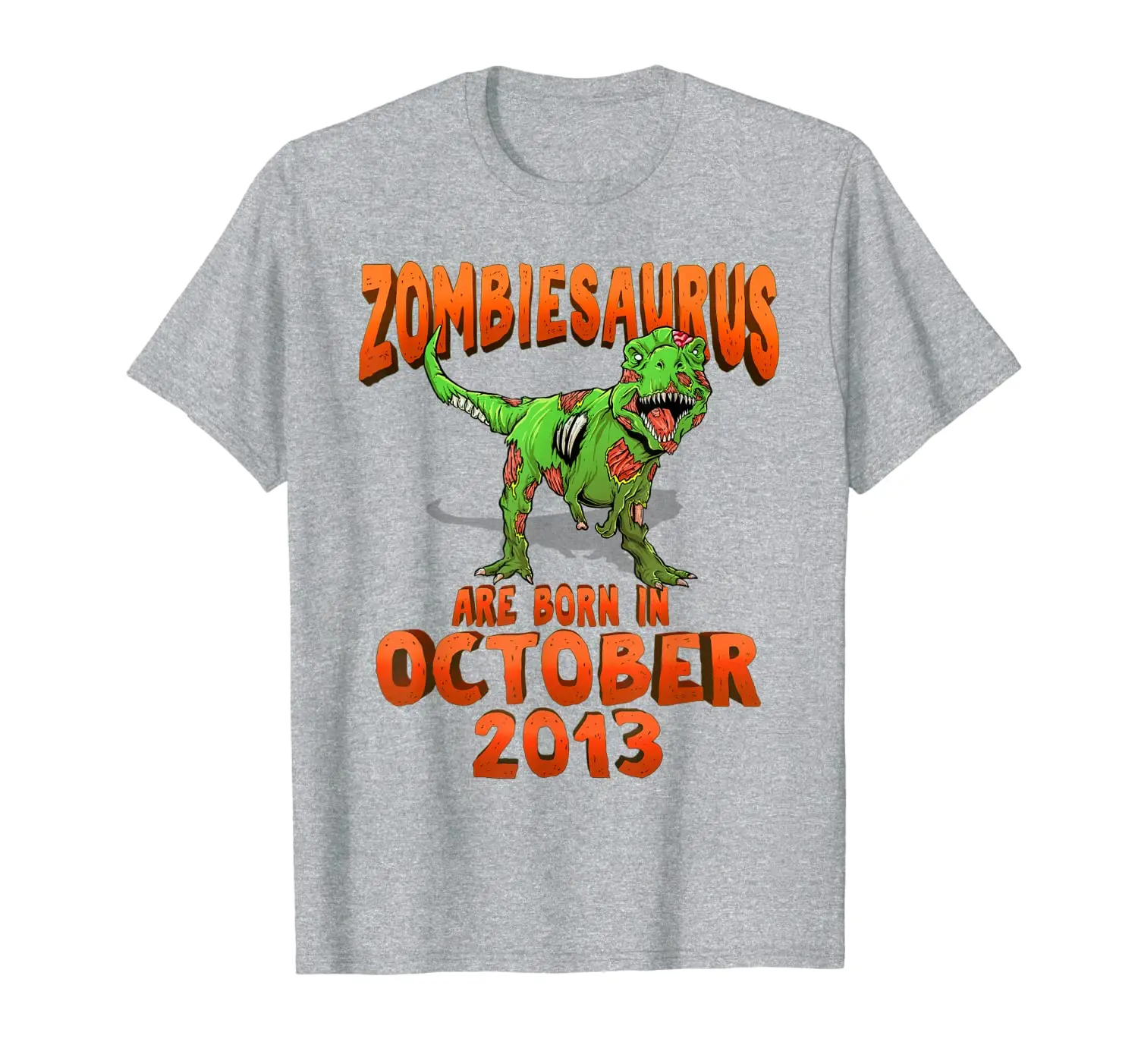 

Футболка для мальчиков и девочек Zombiesaurus, рожденный в октябре 2013 года, подарок на 6 день рождения