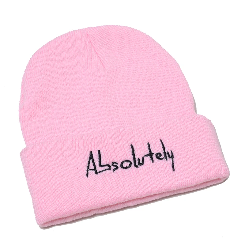 

winter Skullies Beanies For Men Women ABSOLUTELY Letters Embroidery Winter Hat absolutely Warm Knitted Bonnet Cap beanie