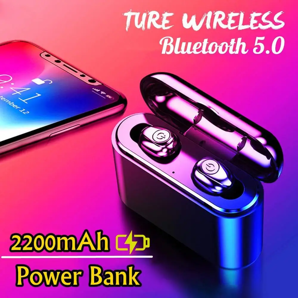 X8 bluetooth стерео наушники TWS беспроводной bluetooth водонепроницаемый наушники с 2200 мАч Внешний аккумулятор наушники беспроводной Bluetooth 5,0
