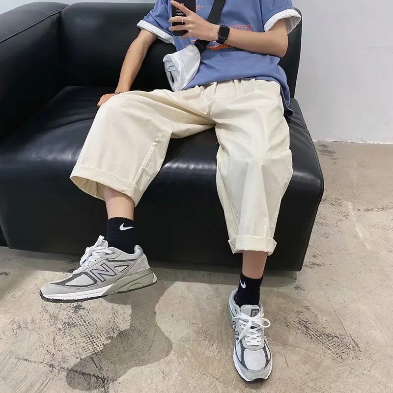 Уличная одежда мужские корейские модные брюки с широкими штанинами джоггеры 2021