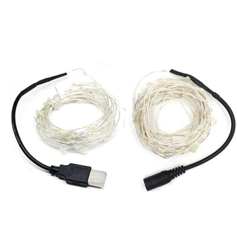 

SZYOUMY 50 100 leds Waterproof USB / DC Powered Led Fairy String White/Warm White 5M 10M Copper Wire Holiday Decorative Lights