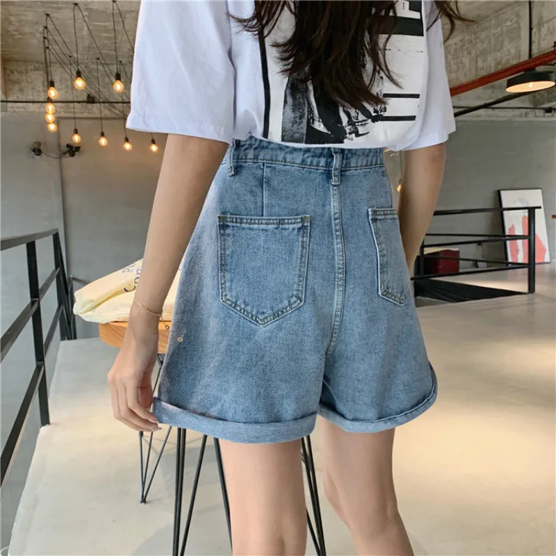 Shorts Women Single Button Trendy Elegant All-match High-quality Korean Style Leisure Daily Womens Female Lovely Simple New