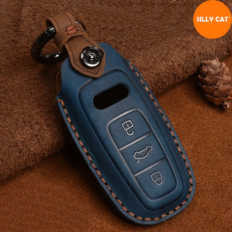

Car Key Fob Case Cover Bag Protector Suitable For Audi Key Fob Cover Case A6 C8 A7 4KA A8 4N2 4N8 Q8 4MN Car Styling Accessories