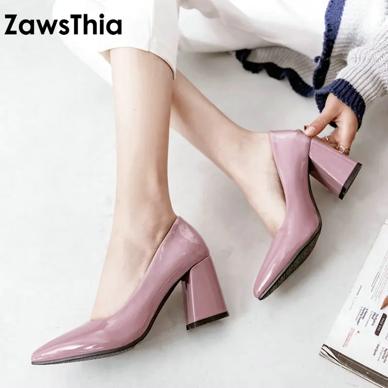 ZawsThia лакированная искусственная кожа фиолетовый цвет Женская Офисная