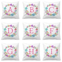 holiday decoration letter cushion cover new 26 letter sofa pillow cover garland letter cushion cover peach skin material 45x45cm