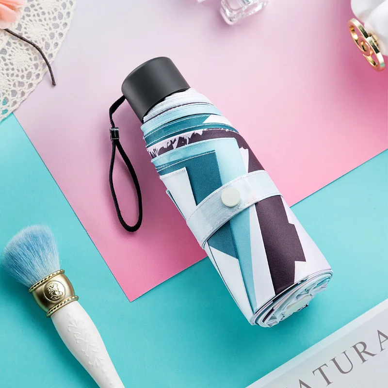 Сверхлегкий мини зонтик Портативный милый Зонт от дождя 5 складной зонт для