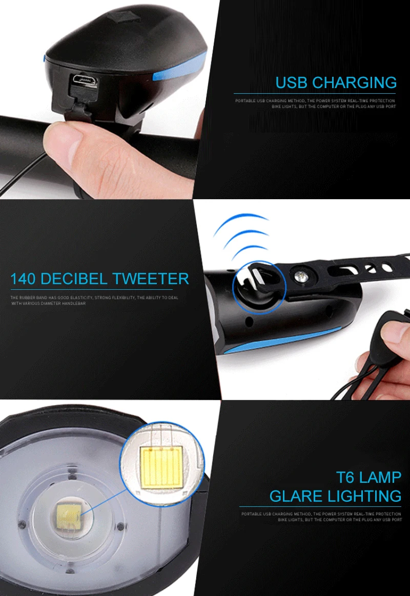 Велосипедный фонарь мощный перезаряжаемый светодиодный Фокус Farol велосипедный