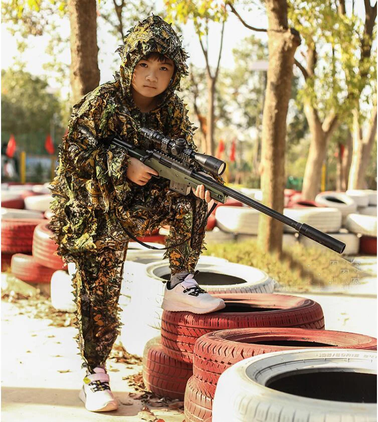 Большие мужские и детские охотничьи костюмы камуфляжная одежда 3D кленовые