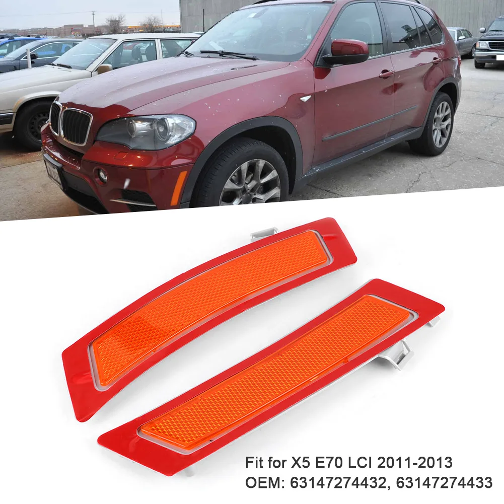 

Pair Of Front Bumper Side Marker Light Reflector Fit For X5 E70 LCI 2011-2013 63147274432, 63147274433