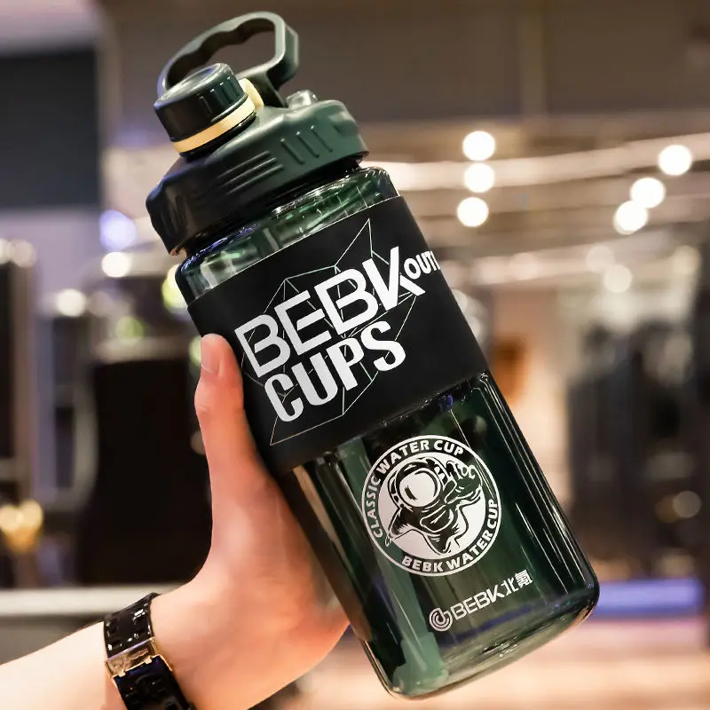 

High temperature sports cup with straw men's large capacity portable fitness kettle outdoor super large cup children's water