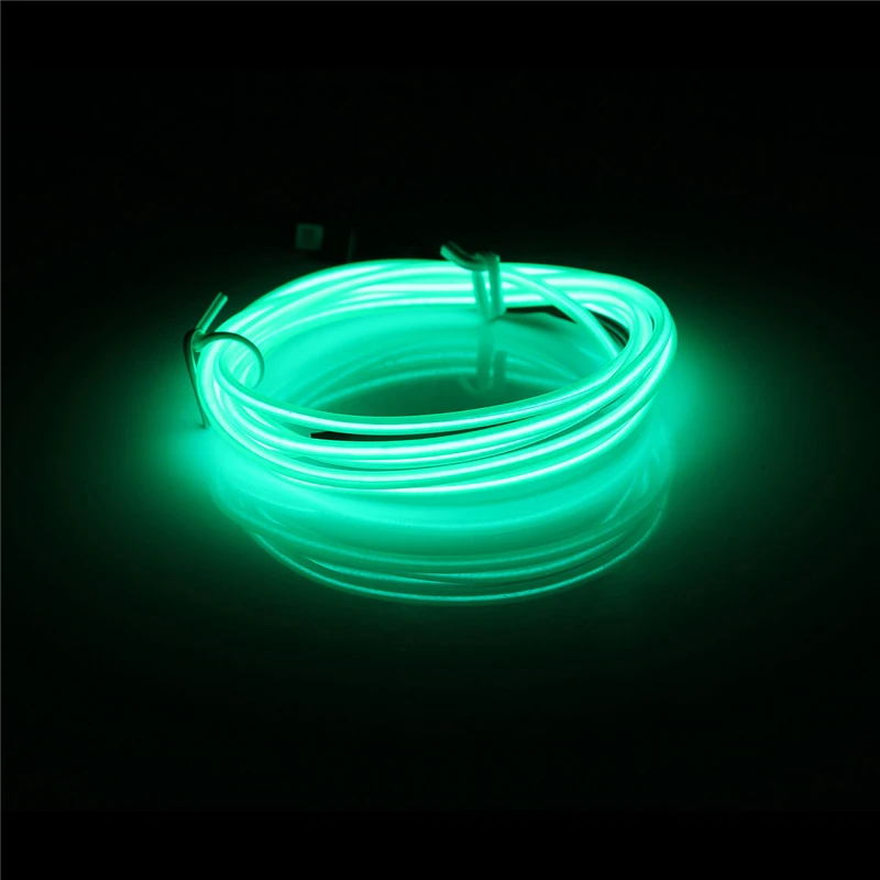 Green Smuxi 1 м EL светодиодный EL провод Светодиодная лента DC 12 В Гибкая мягкая трубка провод неоновый светящийся автомобильный трос 10 цветов свет вечерние рождественские украшения - Испускаемый цвет: Green