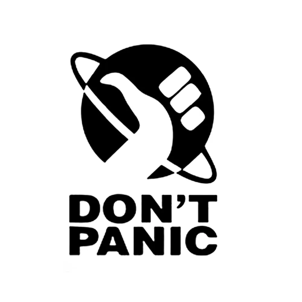 

16cm X 14cm Black/white Hot Sale Dont Panic Car Stickers Decoration Car Bumper Vinyl Decal Accessories Motorcycle PVC