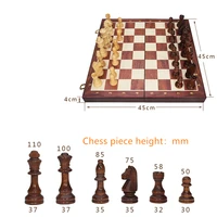 big 45454cm chess set grade wooden folding traditional classic solid wood pieces walnut chessboard children gift board game