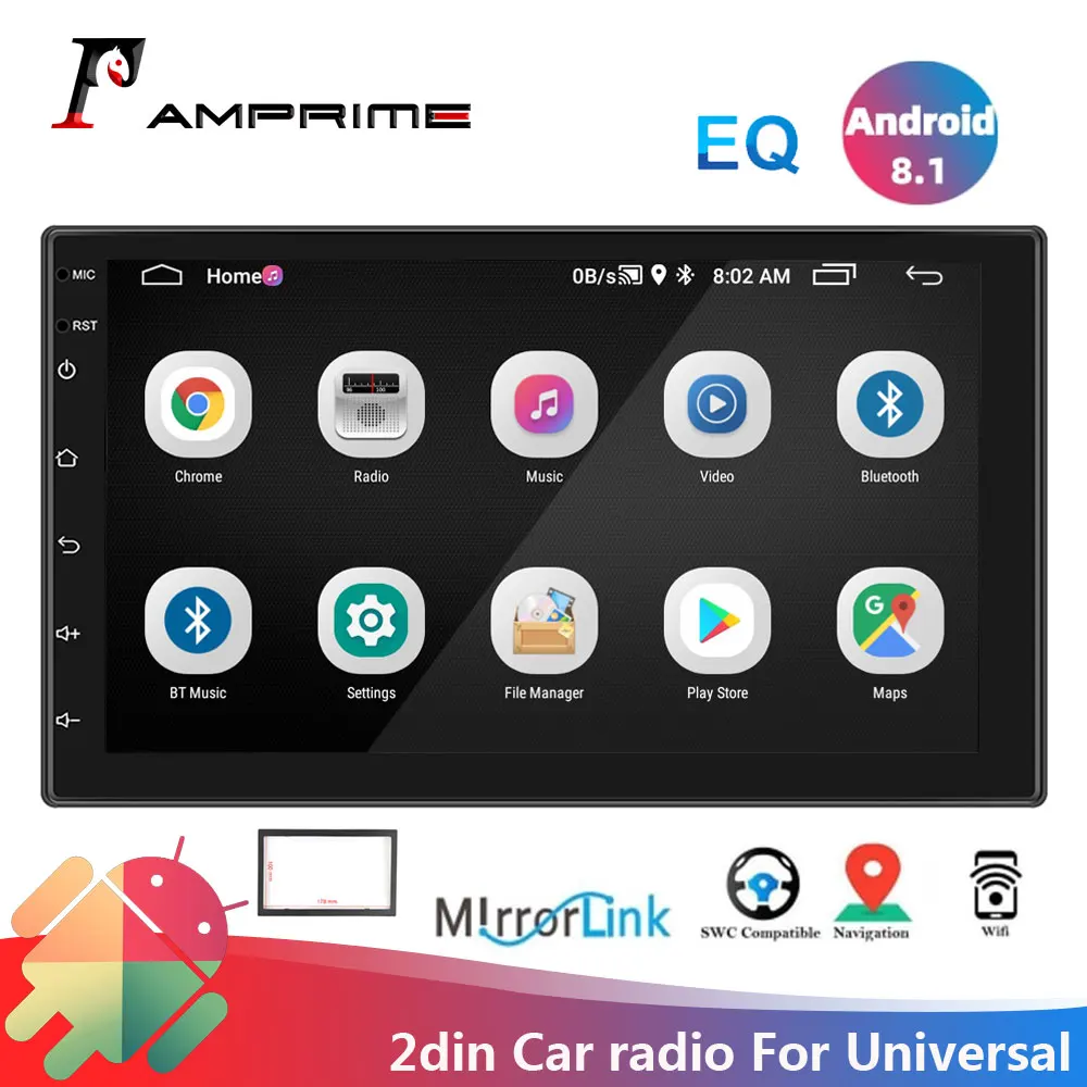 Универсальный автомобильный радиоприемник AMPrime мультимедийный плеер на Android с 7