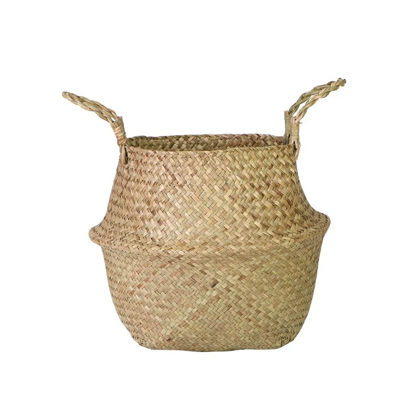 Seagrass плетеная корзина для домашнего хранения Складная натуральная горшок