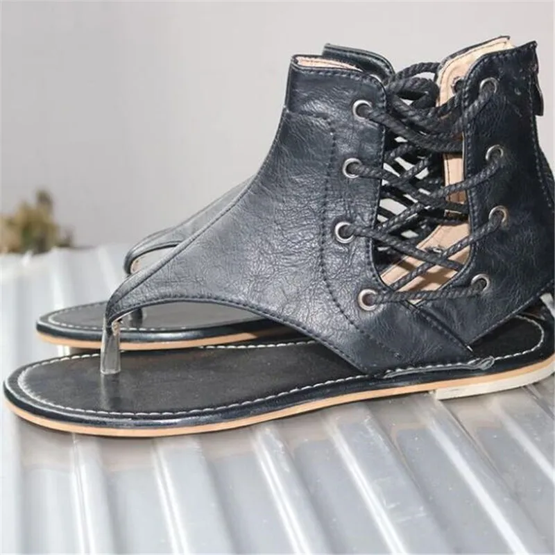 

Women Sandals Flat Summer Style Shoes Woman Ankle Strap Soft Leather Sandals Women Plus Size 35-43 Fashion Beach Shoes Sandalias
