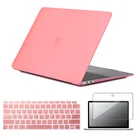 Матовый розовый чехол для ноутбука Apple Macbook Air 1113MacBook Pro 1315Macbook 12 дюймов защитный чехол + Защитная пленка для клавиатуры США